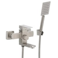 Смеситель в ванную с душем MIXXUS KUB-009 SS2850 нержавеющая сталь